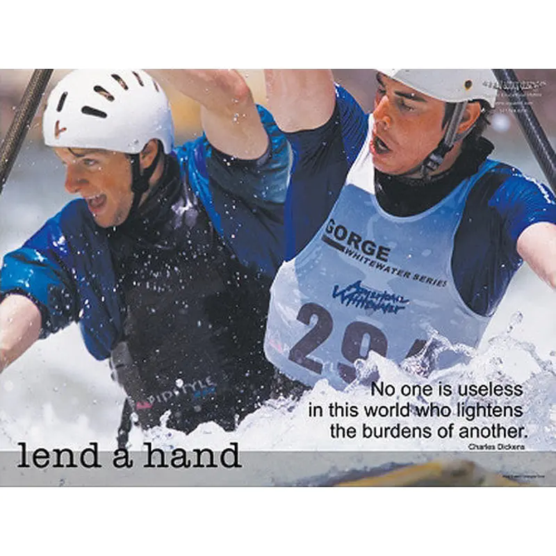 Whitewater Rafting "Lend A Hand" Motivational Inspirational Poster - Jaguar Inc.