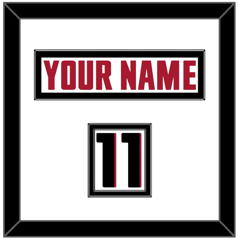 Atlanta Nameplate & Number (Shoulder) - Road White - Double Mat 2