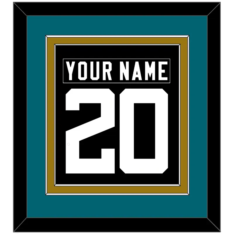 Jacksonville Nameplate & Number (Back) Combined - Alternate Black - Double Mat 2