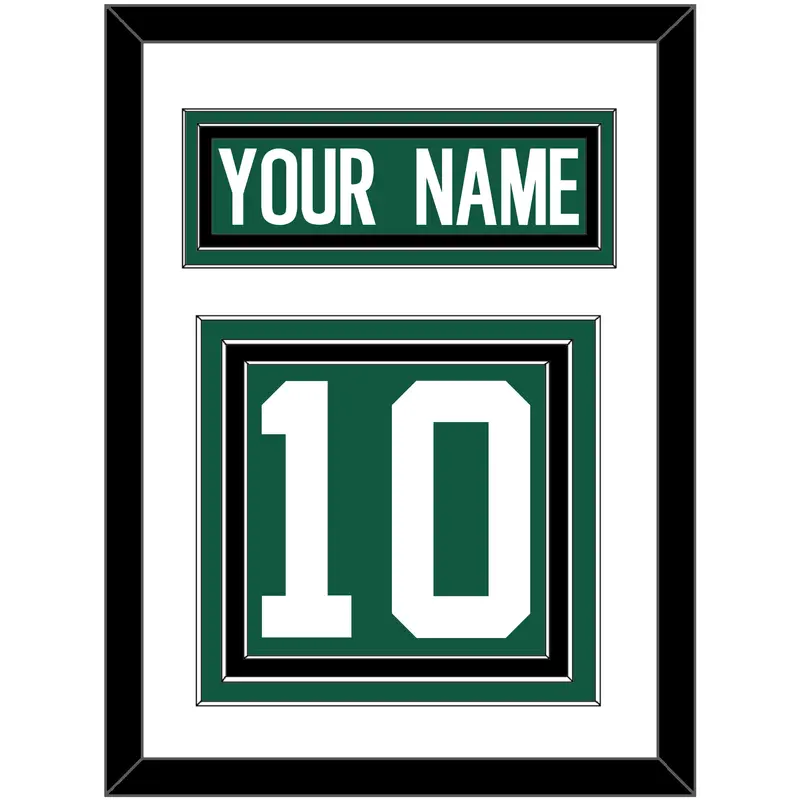 New York Nameplate & Number (Back) - Home Green - Triple Mat 2