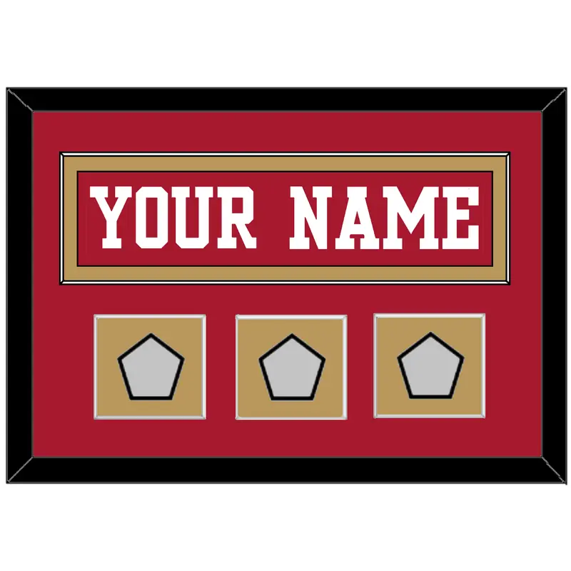 San Francisco Nameplate & 3 Super Bowl Patches - Home Red - Single Mat 2