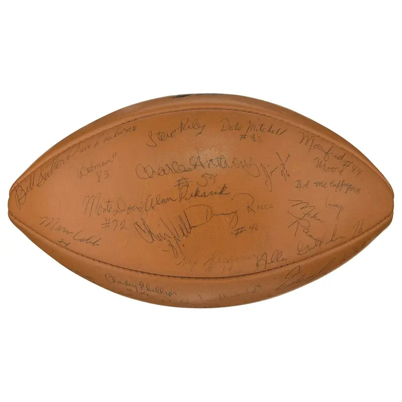 1972 USC Trojans NCAA National Champions Team Signed Football PSA DNA & Beckett