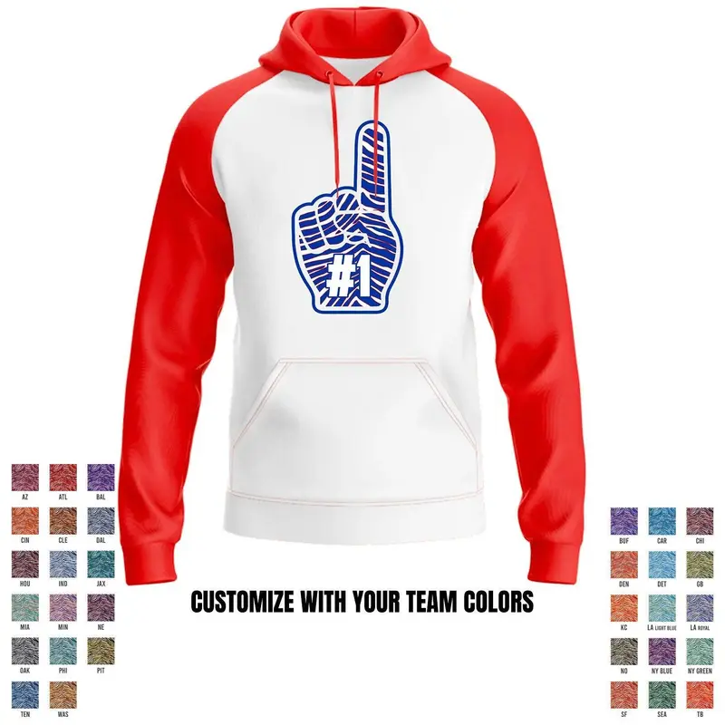 Football Team - Foam Finger - Performance Defender Hoodie - Red