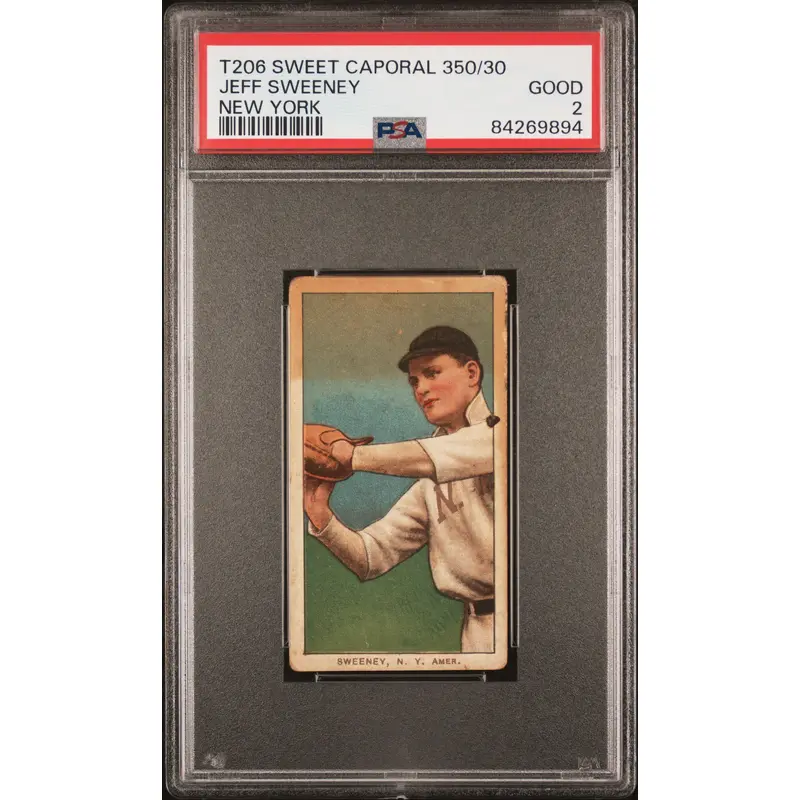Jeff Sweeney 1909-11 T206 Sweet Caporal 350/30 New York PSA 2 Good