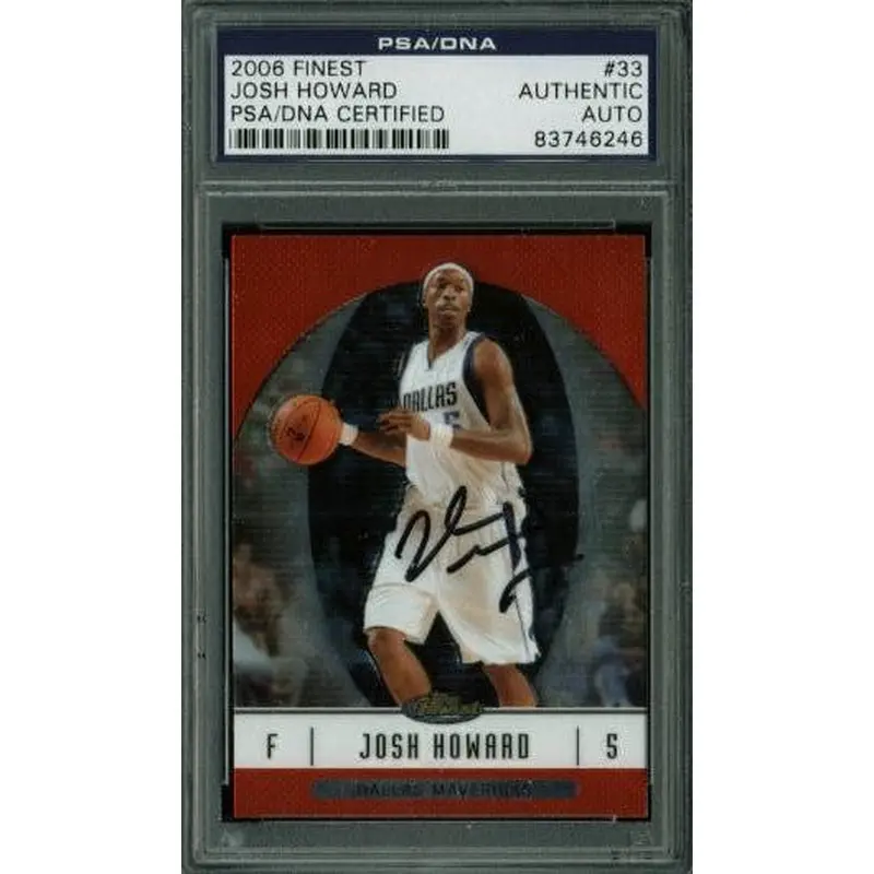 Mavericks Josh Howard Authentic Signed Card 2006 Finest #33 PSA/DNA Slabbed