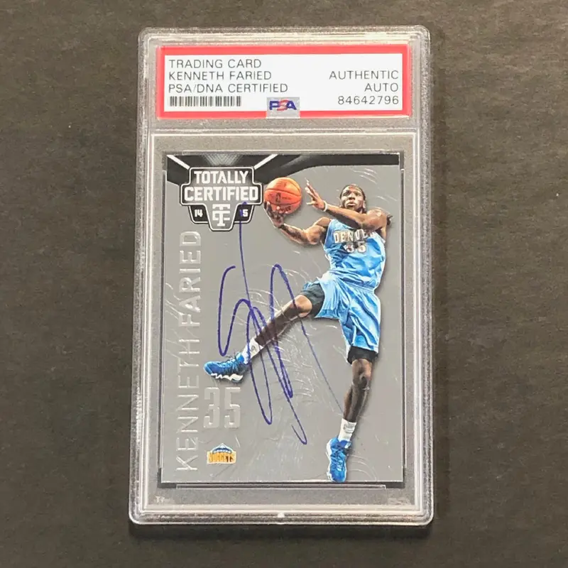 2014-15 Panini Totally Certified #72 Kenneth Faried Signed AUTO PSA Slabbed Nuggets
