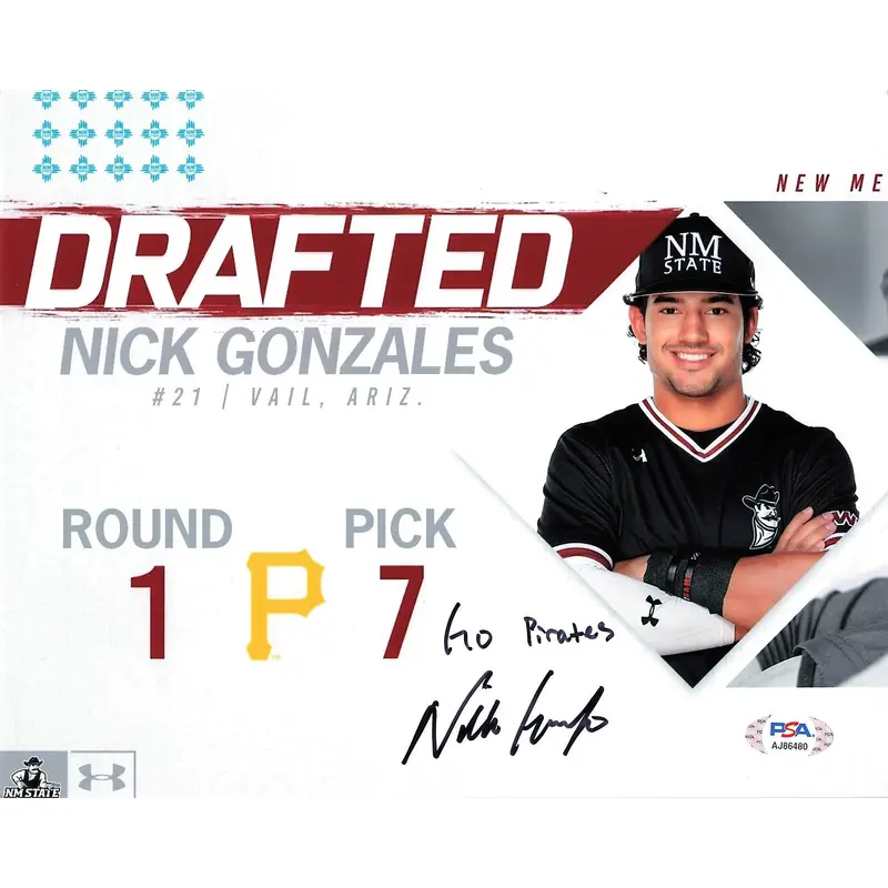 NICK GONZALES signed 8x10 photo PSA/DNA Pittsburgh Pirates Autographed