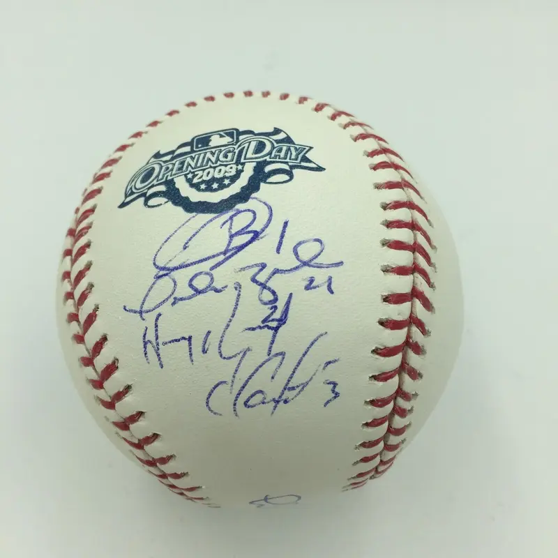 2009 Florida Marlins Opening Day Starting Lineup Team Signed MLB Baseball