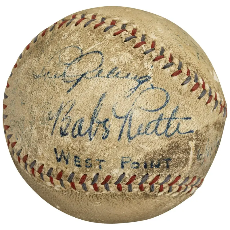 Stunning Babe Ruth & Lou Gehrig Signed American League Baseball PSA DNA & JSA
