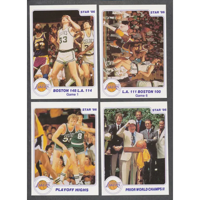 1986 Star Basketball Lakers Champs Complete Set NM NM/MT