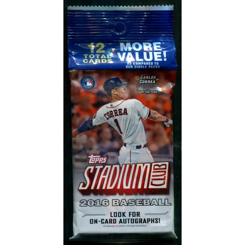 2016 Topps Stadium Club Baseball Unopened Value Hanger Pack (12)