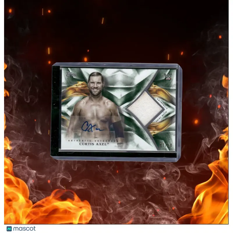 2019 Topps WWE Undisputed Curtis Axel Shirt Relic Green Auto 07/50 #UAR-CA