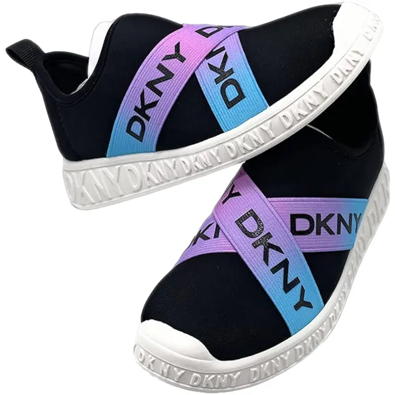 DKNY GIRLS YOUTH/JUNIOR TENNIS SHOE BLACK ALLIE STRETCH, DKN633 014