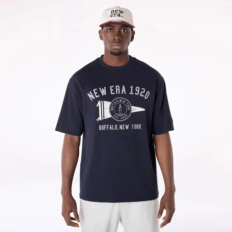 New Era Graphic Navy Oversized T-Shirt