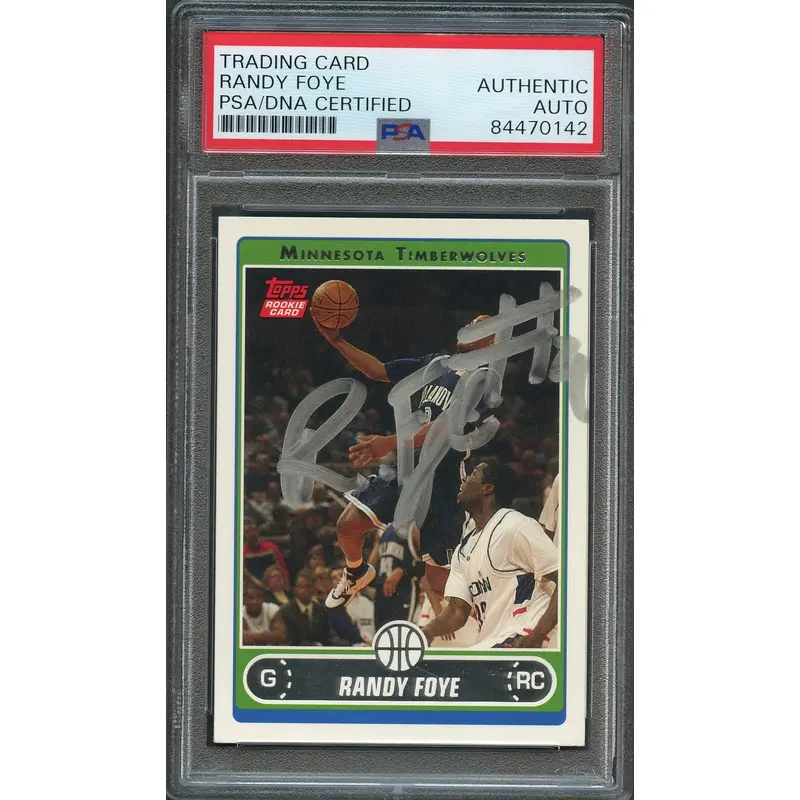2006-07 Topps #250 Randy Foye Signed Card AUTO PSA Slabbed RC Minnesota Timberwolves