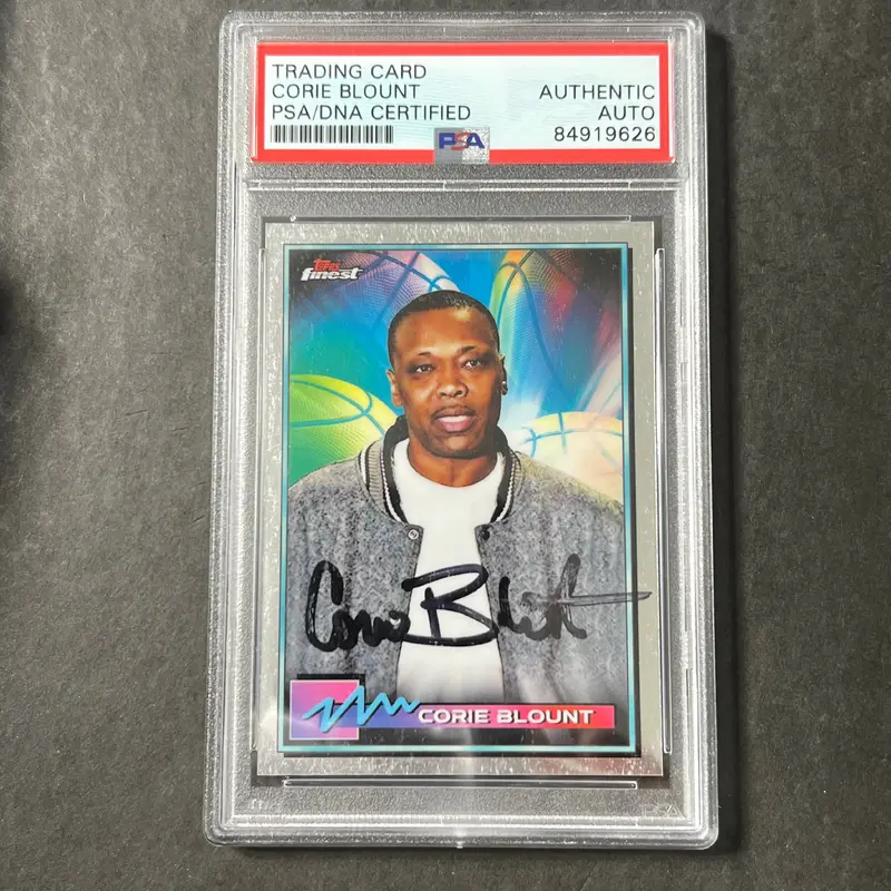2021 Topps Finest #18 Corie Blount Signed Card AUTO PSA Slabbed Bulls