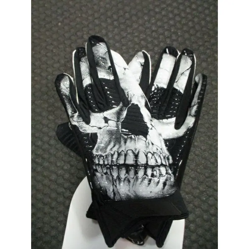 New Battle Skullface Cloaked Football Receiver Gloves - Adult Size Medium