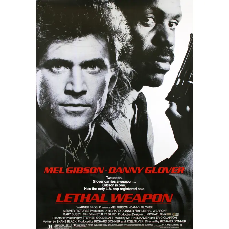 Mel Gibson Lethal Weapon Authentic Signed 27x40 Poster Autographed BAS