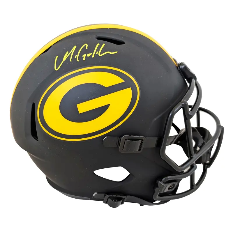 Packers Matthew Golden Signed Eclipse Full Size Speed Rep Helmet BAS Witnessed