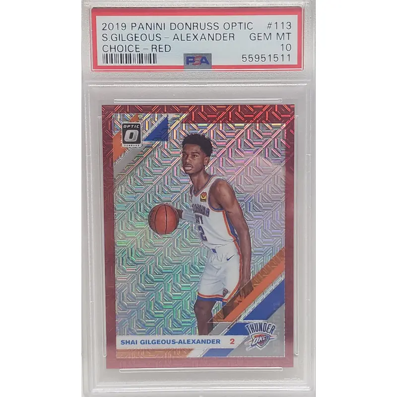 Shai Gilgeous-Alexander 2019 Donruss Optic #113 Red Choice #60/88 PSA 10 Gem Mint