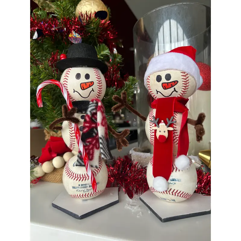 Game Used Baseball Snowman