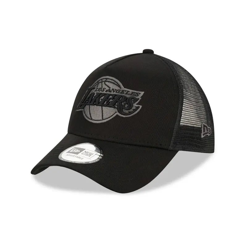 LA Lakers Tonal Black A-Frame Trucker Cap