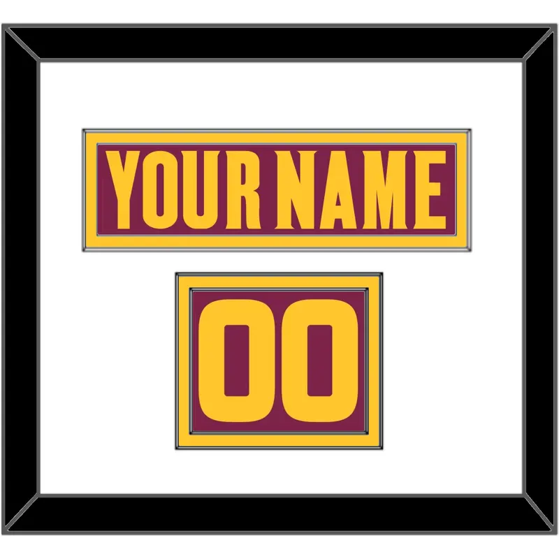 Arizona State Hockey Nameplate & Number (Shoulder) - Road Maroon (2021-2023) - Double Mat 1