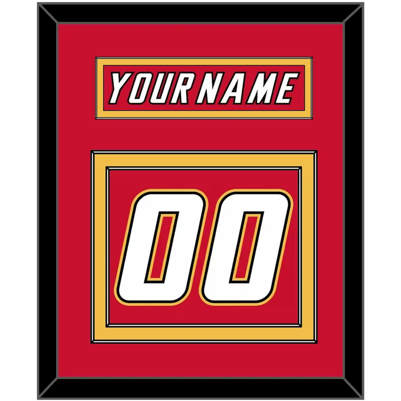 Calgary Nameplate & Number (Back) - Road Red (1995-2000) - Double Mat 3
