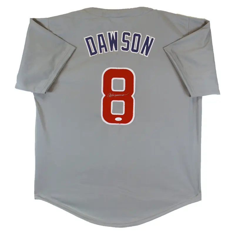 Cubs Andre Dawson Authentic Signed Grey Pro Style Jersey Autographed JSA Witness