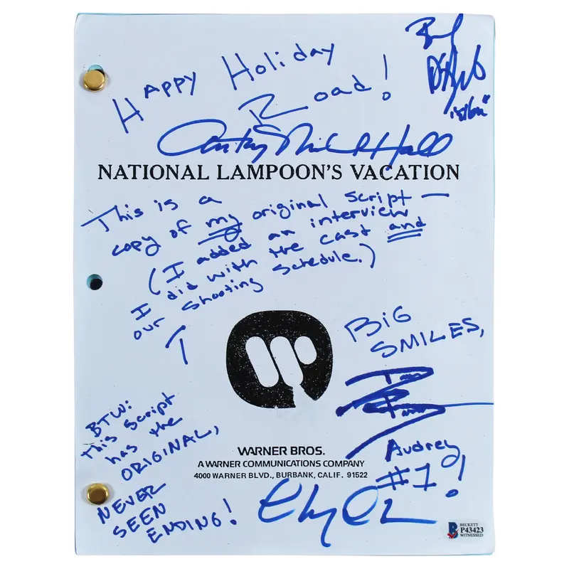 Vacation (4) Chase, D'Angelo, Hall & Baron Signed Movie Script BAS Wit #P43423