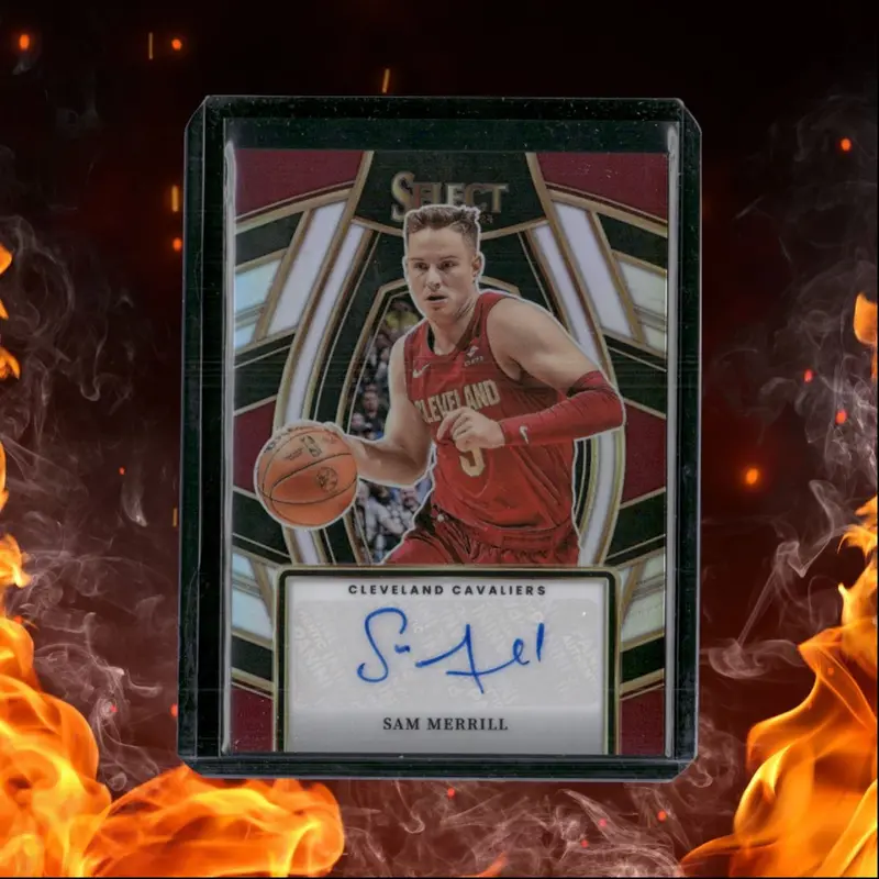 2023-24 Panini Select Sam Merrill Signatures Silver Prizm Rookie Auto #SSS-SCC