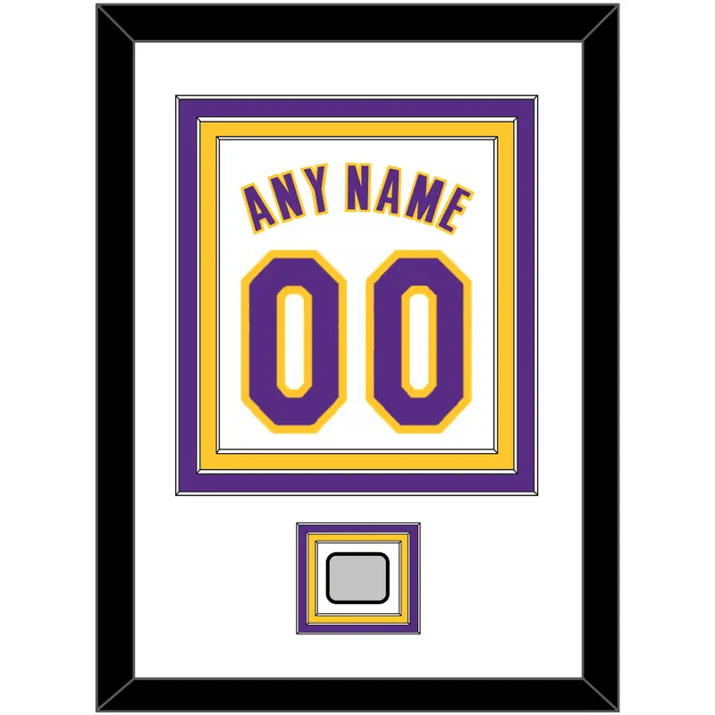 Los Angeles Name & Number With Trophy Patch - Alternate White (2002-2018) - Triple Mat 1