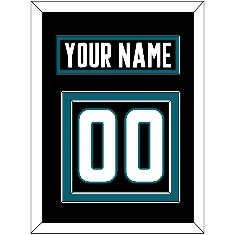 San Jose Nameplate & Number (Back) - Alternate Black - Double Mat 2