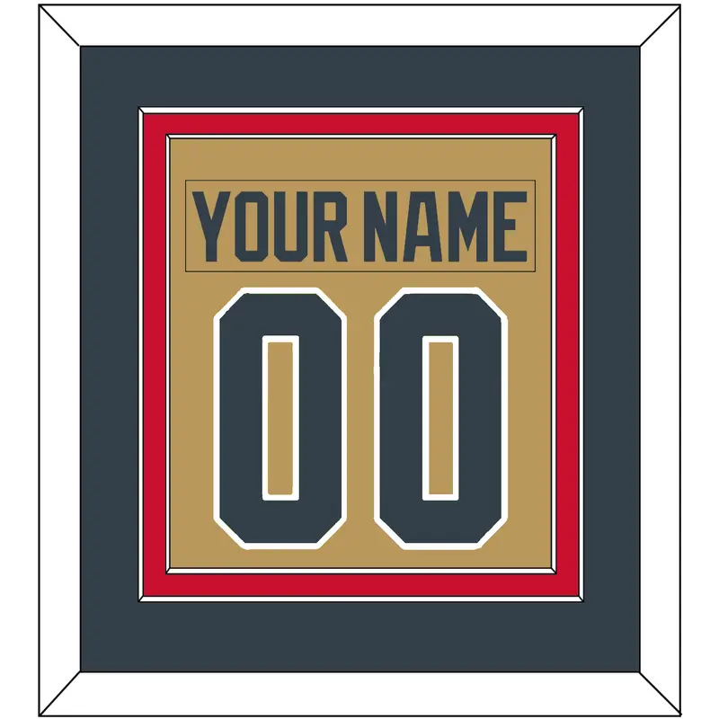 Vegas Nameplate & Number (Back) Combined - Alternate Gold - Double Mat 3