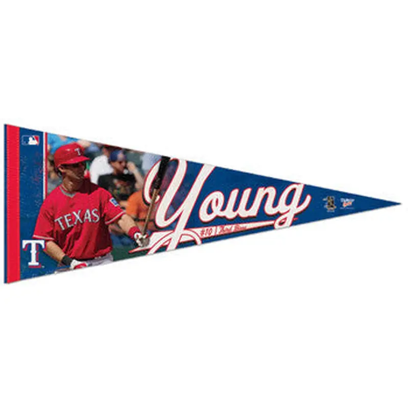 Michael Young "Action" Texas Rangers Premium Felt Collector's Pennant (LE /2010)