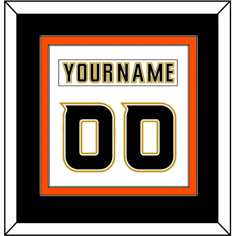 Anaheim Nameplate & Number (Back) Combined - Road White (2006-2014) - Double Mat 4