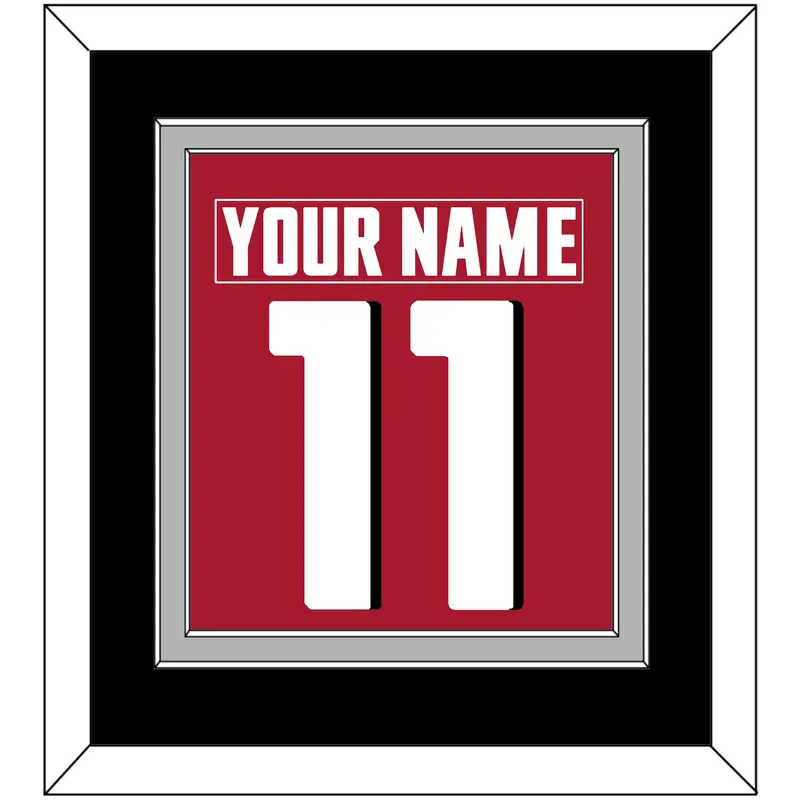 Atlanta Nameplate & Number (Back) Combined - Alternate Red (2020-2022) - Double Mat 3