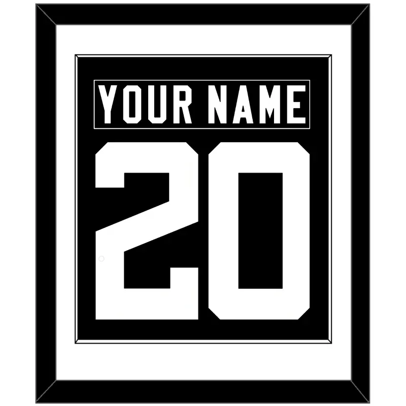 Jacksonville Nameplate & Number (Back) Combined - Alternate Black - Single Mat 1