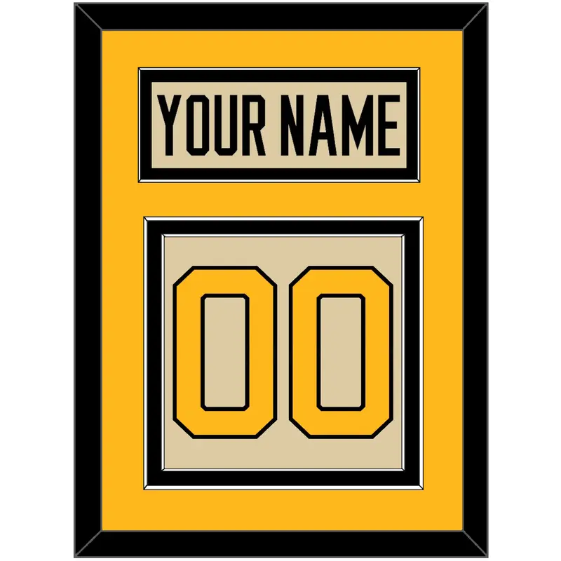 Pittsburgh Nameplate & Number (Back) - 2023 Winter Classic Tan - Double Mat 4