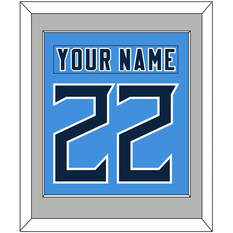 Tennessee Nameplate & Number (Back) Combined - Alternate Light Blue - Single Mat 4