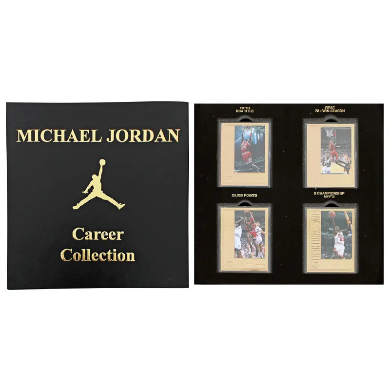 1996 Upper Deck Michael Jordan Career Collection 4 Card Set #'d 10000 22 Kt Gold