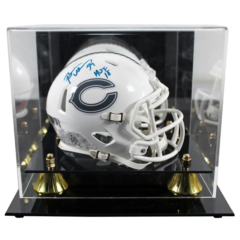 Bears Brian Urlacher "HOF 18" Signed STS III Speed Mini Helmet W/ Case BAS Wit