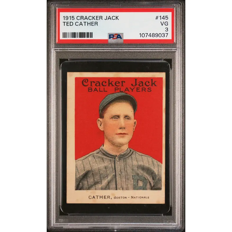 Ted Cather 1915 Cracker Jack #145 PSA 3 Very Good
