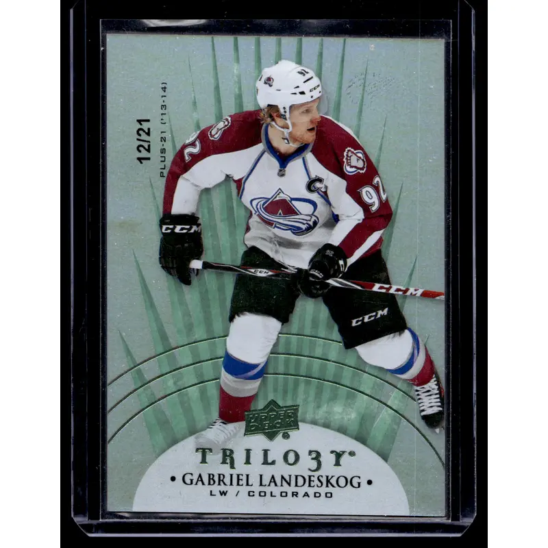 2014-15 Upper Deck Trilogy - Radiant Green - Gabriel Landeskog #8 /21