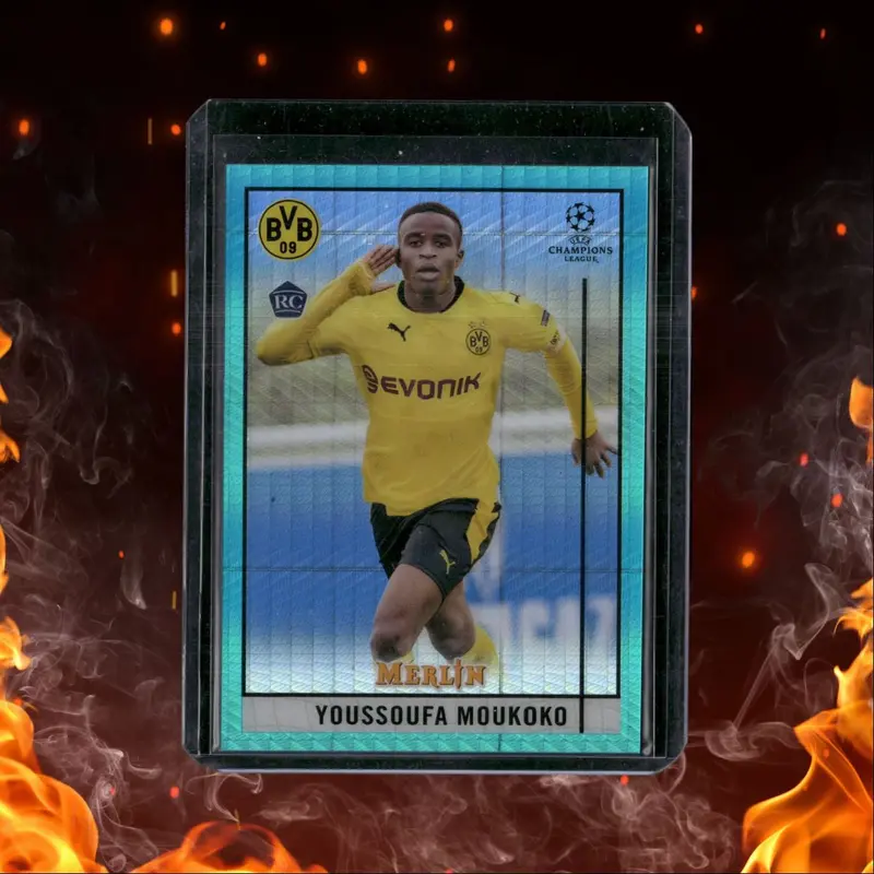 2021 Topps Merlin UCC Youssoufa Moukoko Aqua Rookie #80