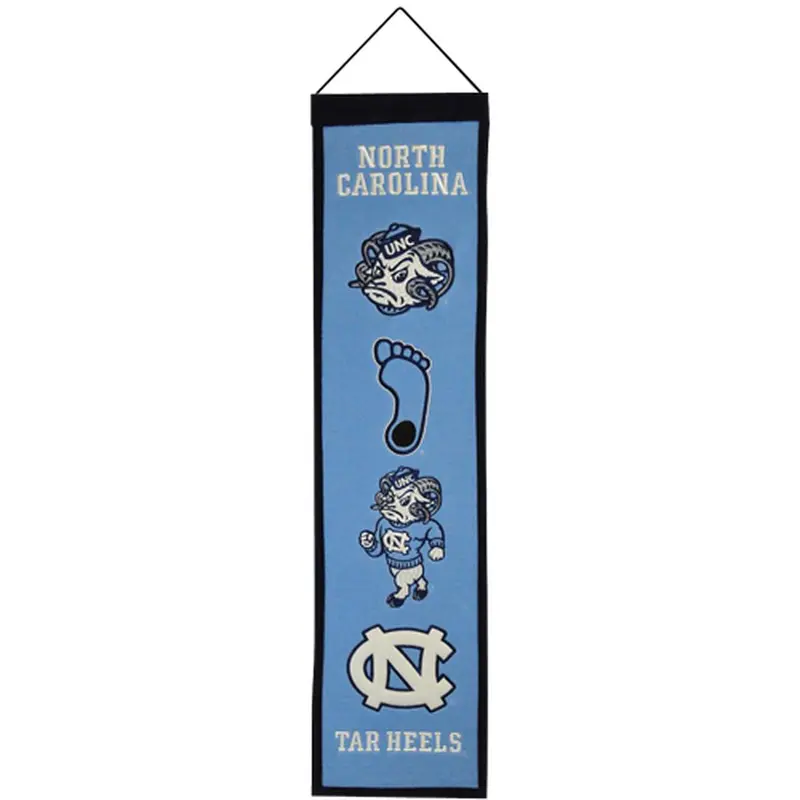 North Carolina Tar Heels Logo Evolution Heritage Banner