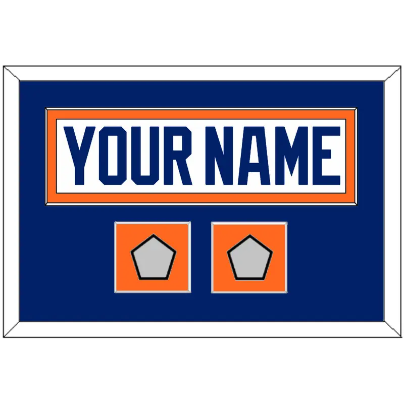 Edmonton Nameplate & 2 Stanley Cup Champions Patches - Home White (1981-1994) - Single Mat 2