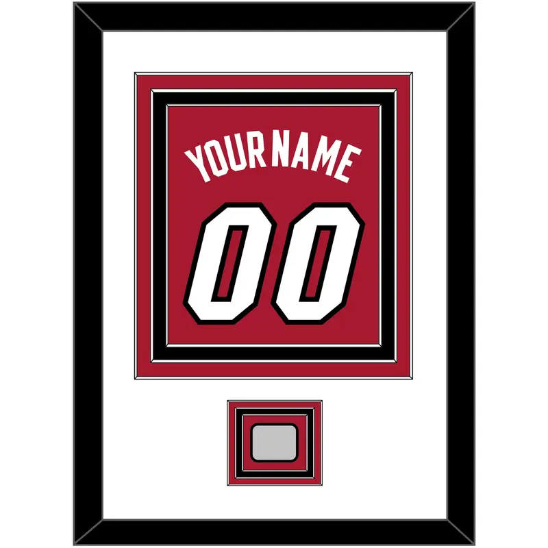 Miami Name & Number With Finals Patch - Alternate Red (2001-2008) - Triple Mat 2