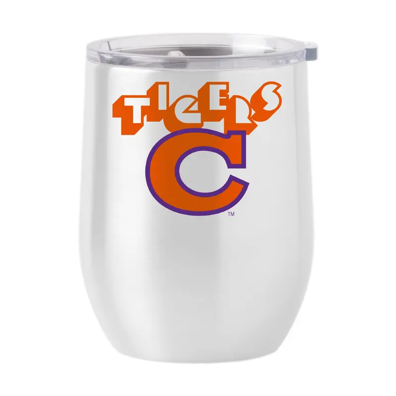 Clemson 16oz Arcade Stainless Curved Beverage