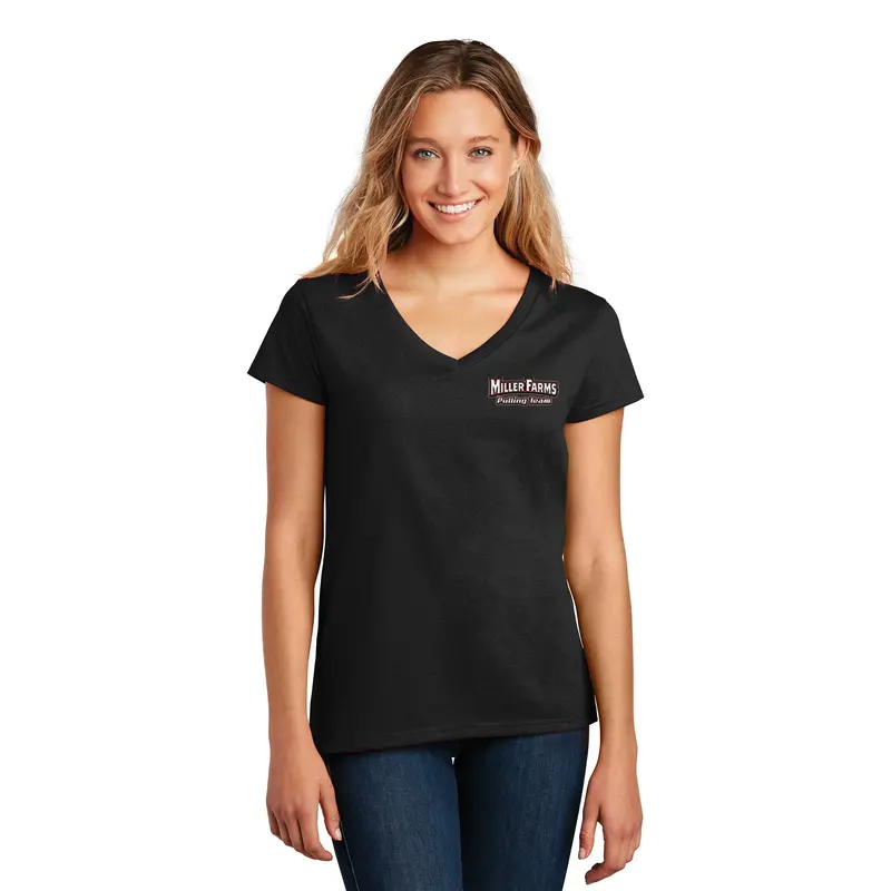 Miller Farms Pulling Team Flag V-Neck T-Shirt